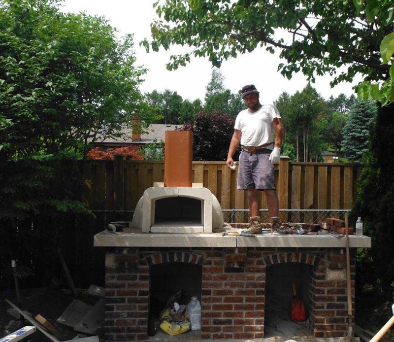 wood burning oven building